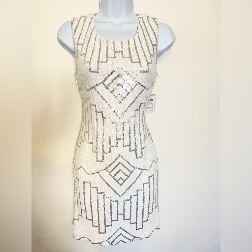 White and silver Sequins dress